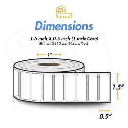 Rollo de Etiquetas Zebra TD 1.5 X 0.50