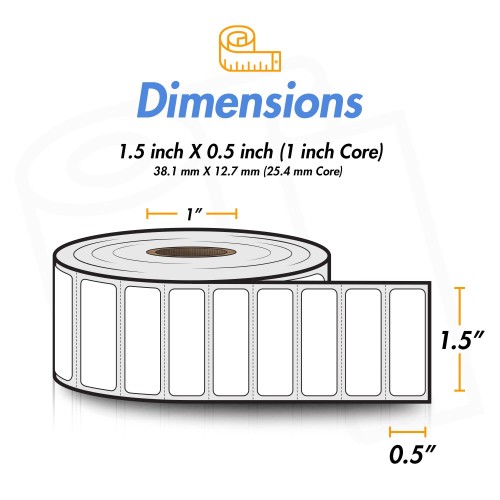 Rollo de Etiquetas Zebra TD 1.5 X 0.50